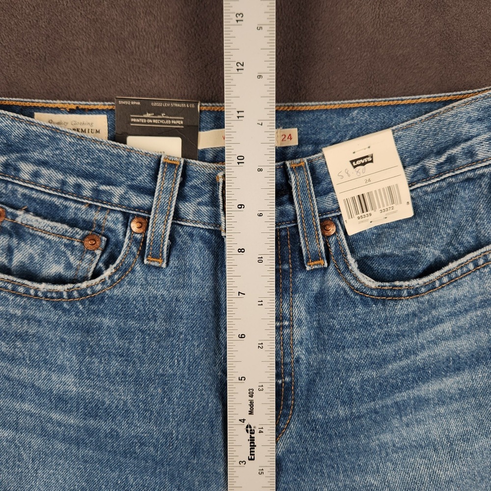 Levis Wedgie Jeans Womens 24 Blue Distressed High Rise Button Fly 22861-0107 NEW - Picture 10 of 13